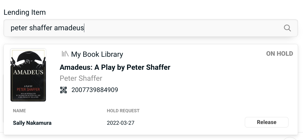 Item has an active hold