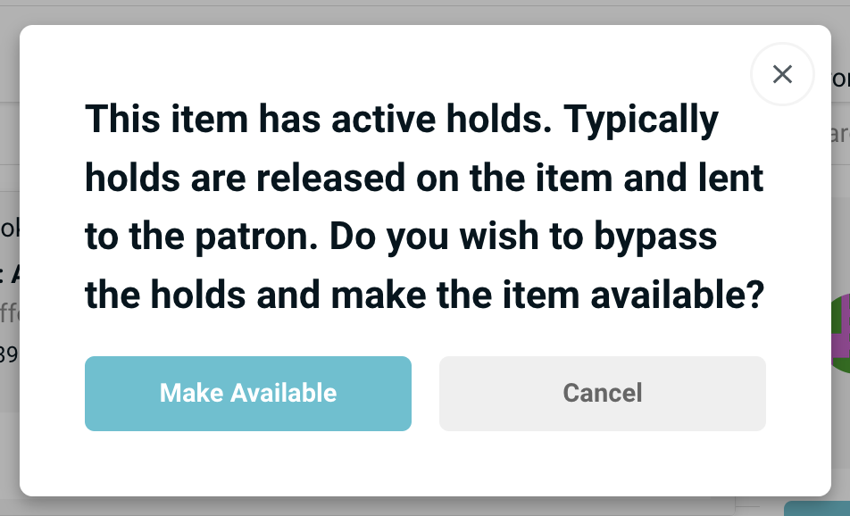 Held item brings up a warning dialog