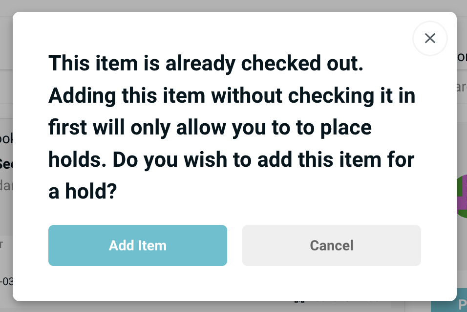 Unavailable Item Options