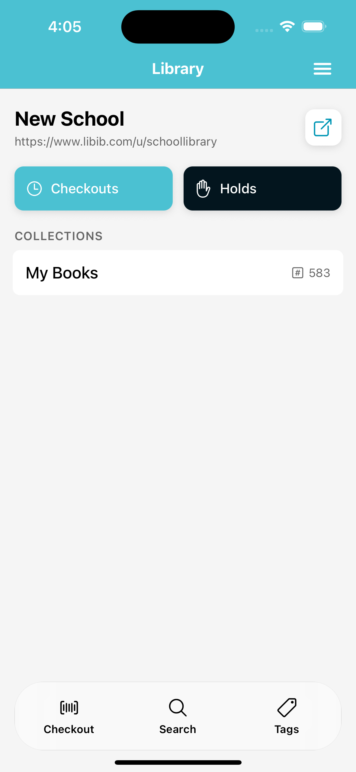 Library home and collections