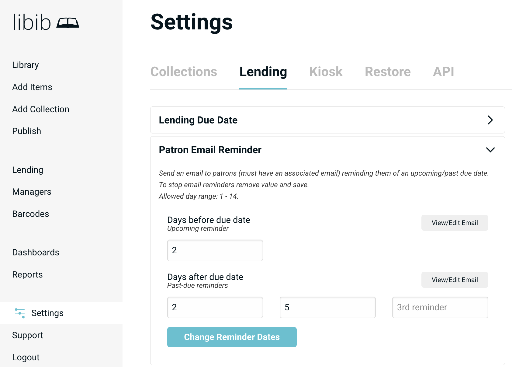 Patron Email Reminder