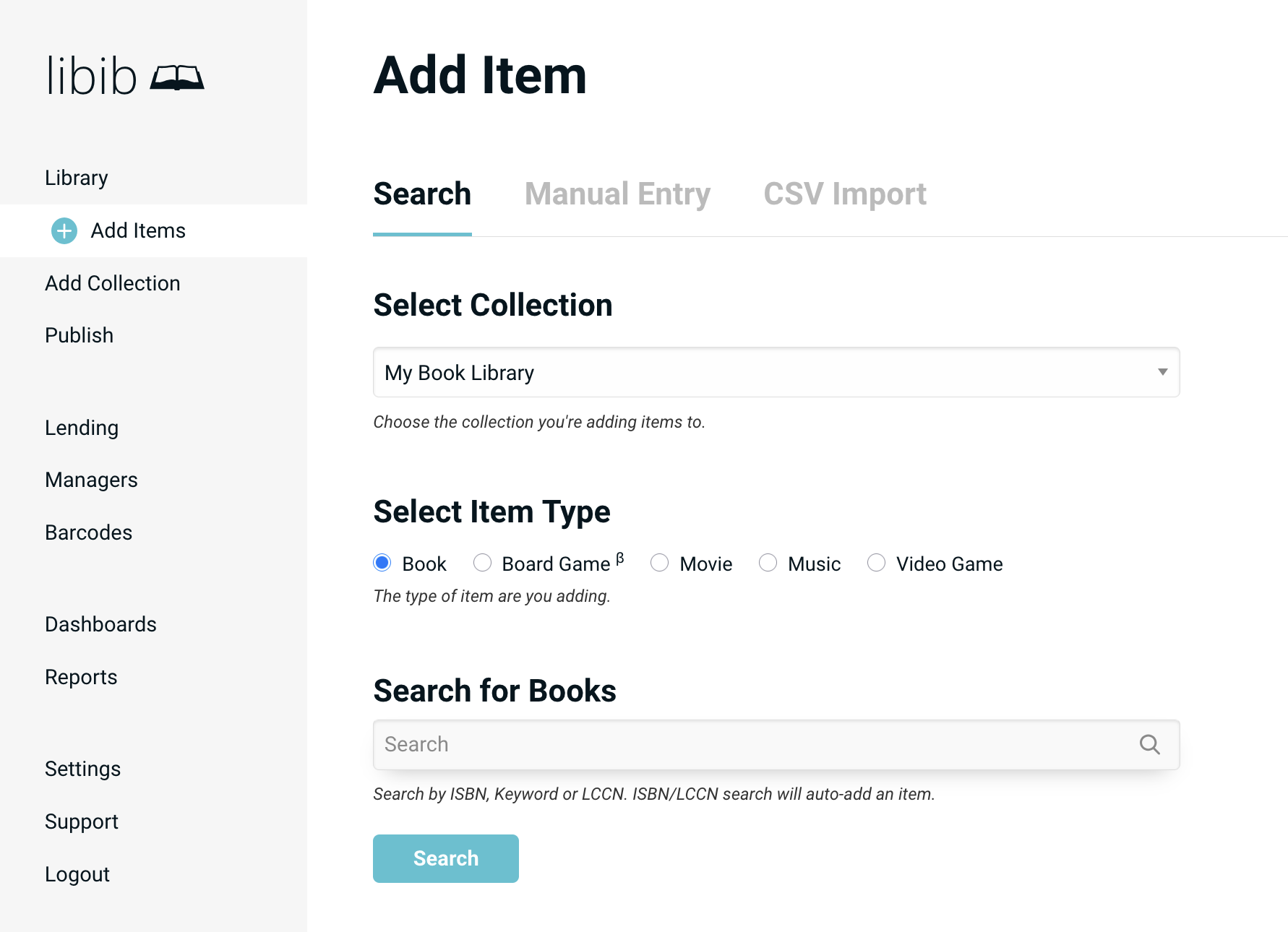 Add Item Page